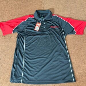 Snap-on Tools Mens Polo Shirt Black Red Performance Short Sleeve Pocket Medium
